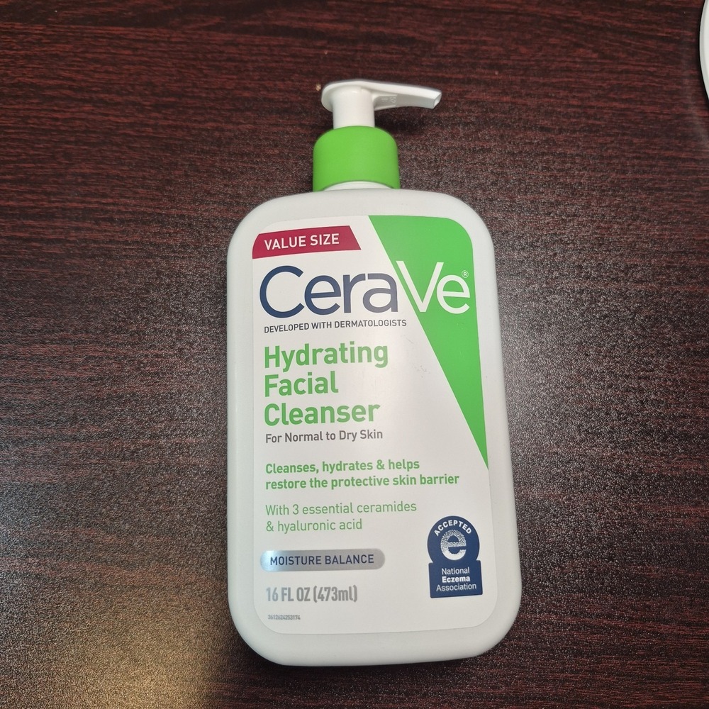 CeraVe Hydrating Facial Cleanser for‎ Normal/Dry Skin Fragrance-Free 16 oz